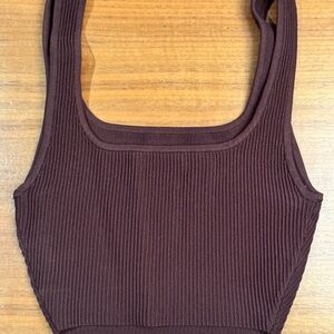 Sculpt Knit Square Neck Tank Crop